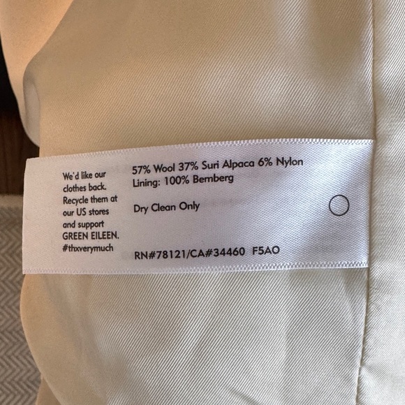 Eileen Fisher  Fischer Project Cream oversized Textured Coat size XL - Picture 8 of 9